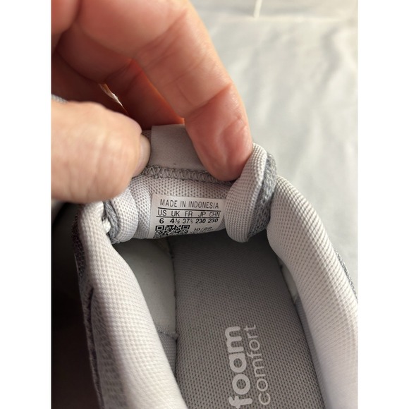 Adidas Cloudfoam Womens Size 6 Gray White Running Shoes Athletic Sneakers - Picture 9 of 9